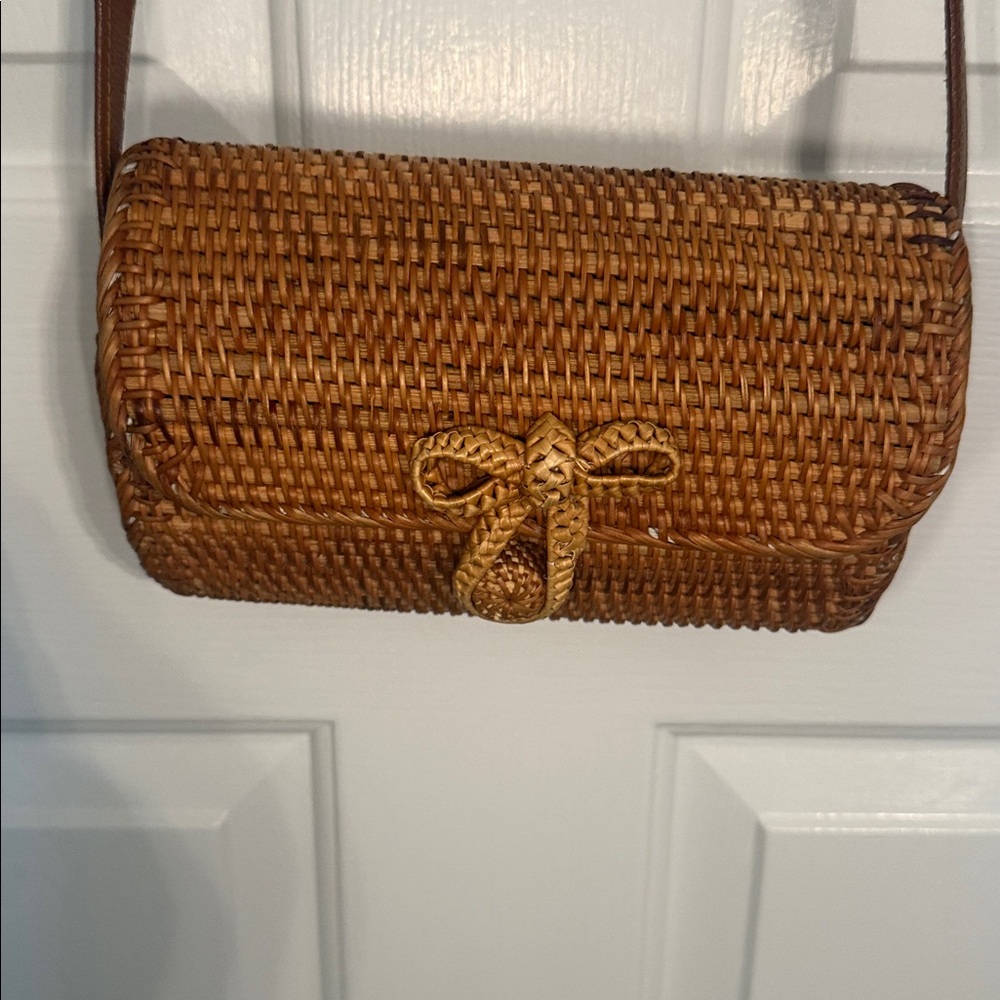 Woven Rattan Crossbody Bag
